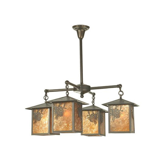 Seneca Winter Pine 31 Inch 4 Light Chandelier by Meyda Lighting