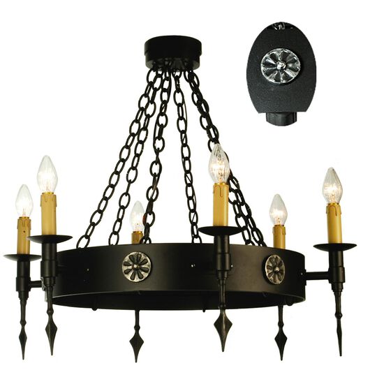 Warwick 34 Inch 6 Light Chandelier by Meyda Lighting