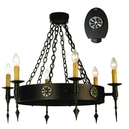 Warwick 34 Inch 6 Light Chandelier by Meyda Lighting