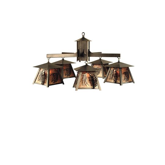 Scotch Pine 40 Inch 5 Light Chandelier by Meyda Lighting
