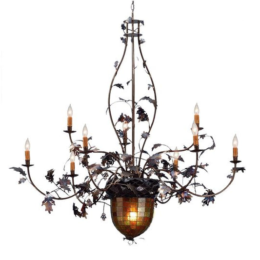Greenbriar Oak 63 Inch 9 Light Chandelier by Meyda Lighting