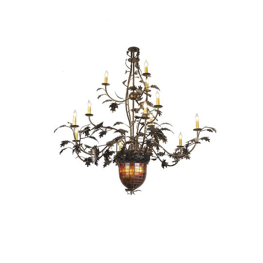 Greenbriar Oak 180 Inch 12 Light Chandelier by Meyda Lighting