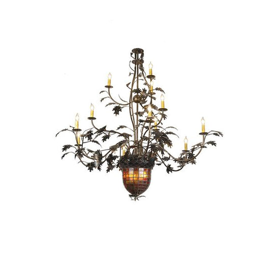 Greenbriar Oak 180 Inch 12 Light Chandelier by Meyda Lighting