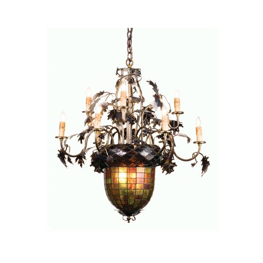 Greenbriar Oak 34 Inch Chandelier by Meyda Lighting