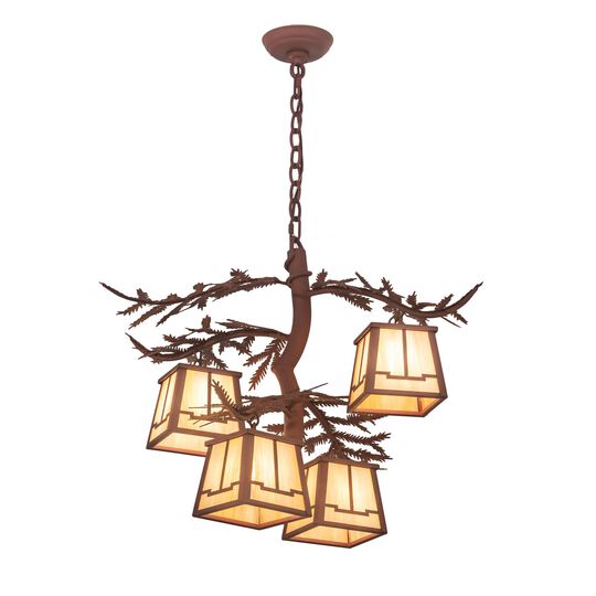 Pine Branch Valley View 26 Inch 4 Light Chandelier by Meyda Lighting