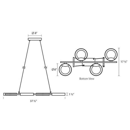 Light Guide Ring 37 Inch LED Large Pendant by SONNEMAN