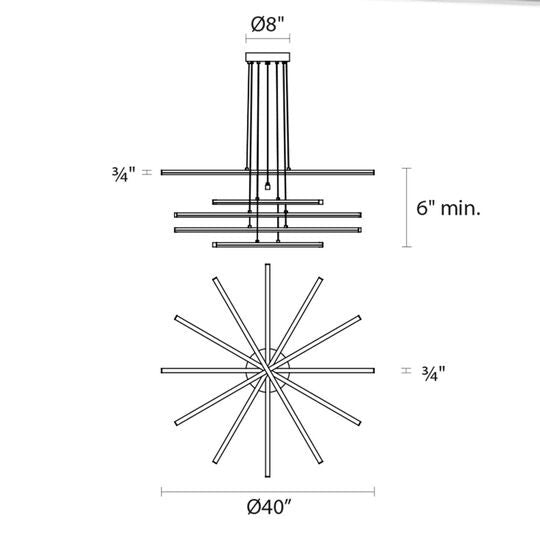 Stix Multi Light Pendant by SONNEMAN