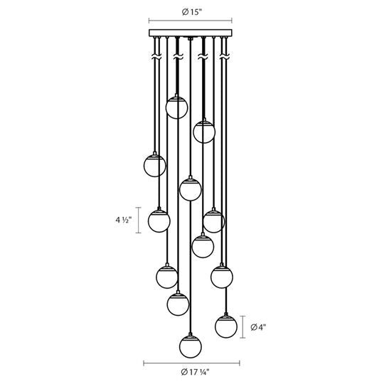 Champagne Bubbles Multi Light Pendant by SONNEMAN