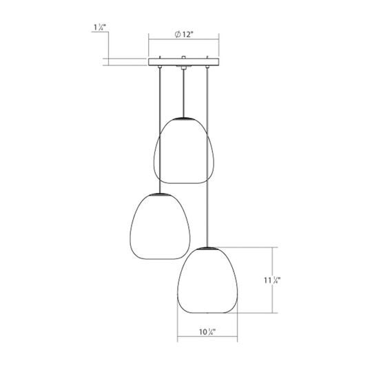 Mela 20 Inch 3 Light LED Multi Light Pendant by SONNEMAN
