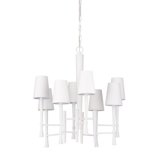 White Ferrier 24 Inch 8 Light Chandelier by Wildwood