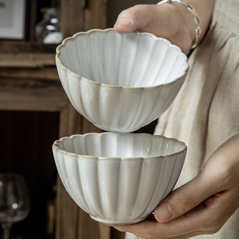 Aoxue Embossed Retro Kiln Rice Bowl