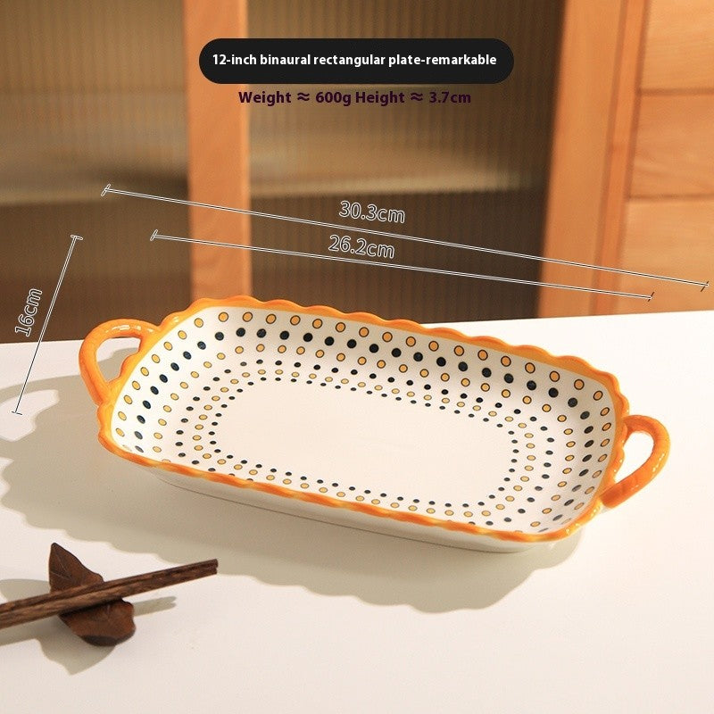 Duo Handle Ceramic Steaming & Serving Tray