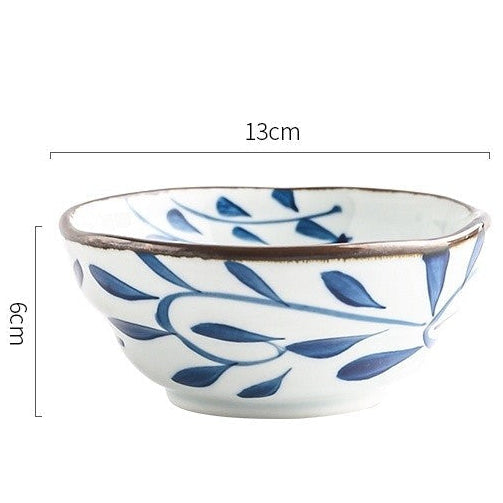 IndigoVine Hand-Drawn Lotus Bowl