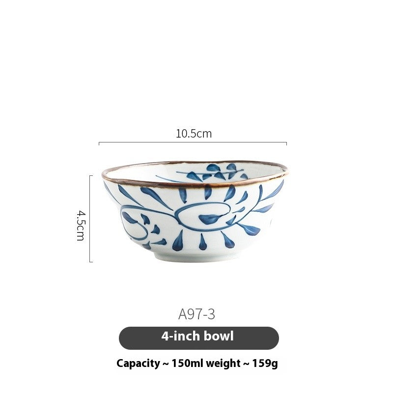 IndigoVine Hand-Drawn Lotus Bowl