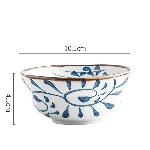 IndigoVine Hand-Drawn Lotus Bowl