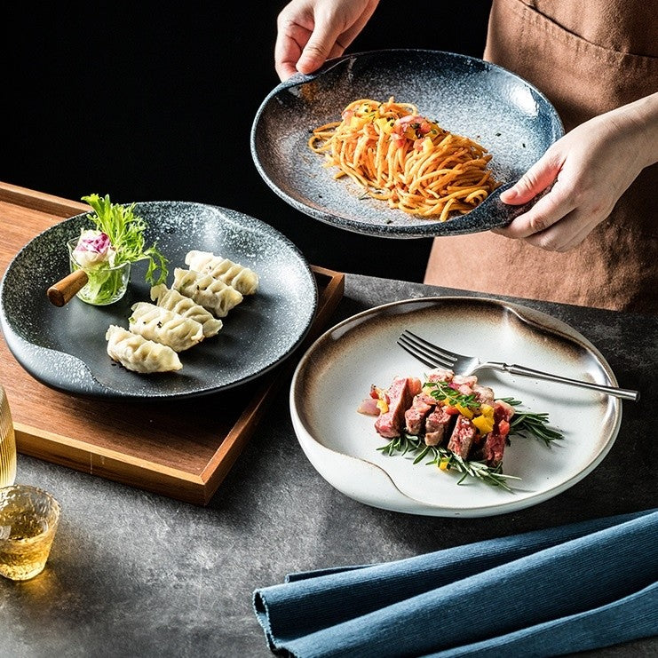 Luna Twin-Handle Ceramic Serving Plate