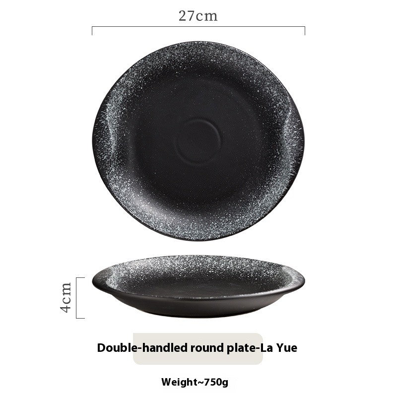 Luna Twin-Handle Ceramic Serving Plate