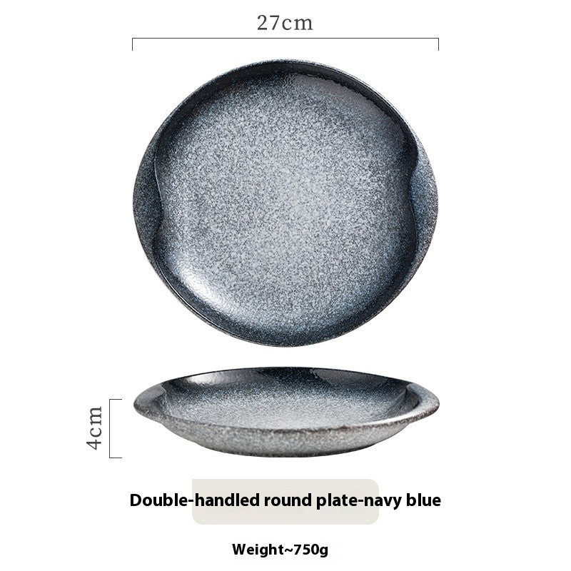 Luna Twin-Handle Ceramic Serving Plate