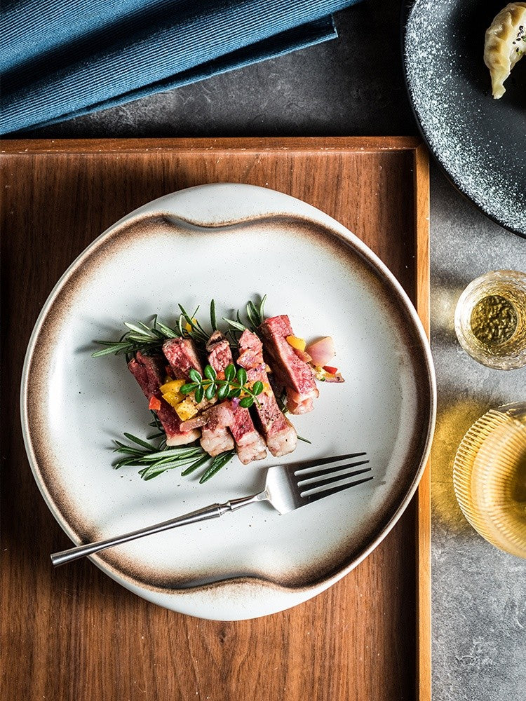 Luna Twin-Handle Ceramic Serving Plate