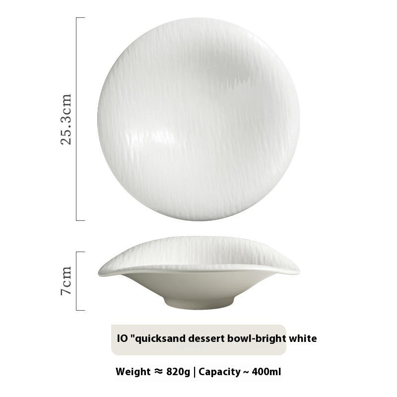 Quicksand Crest Porcelain Dessert Bowl