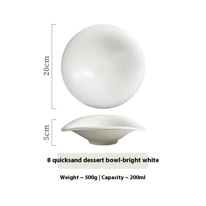 Quicksand Crest Porcelain Dessert Bowl