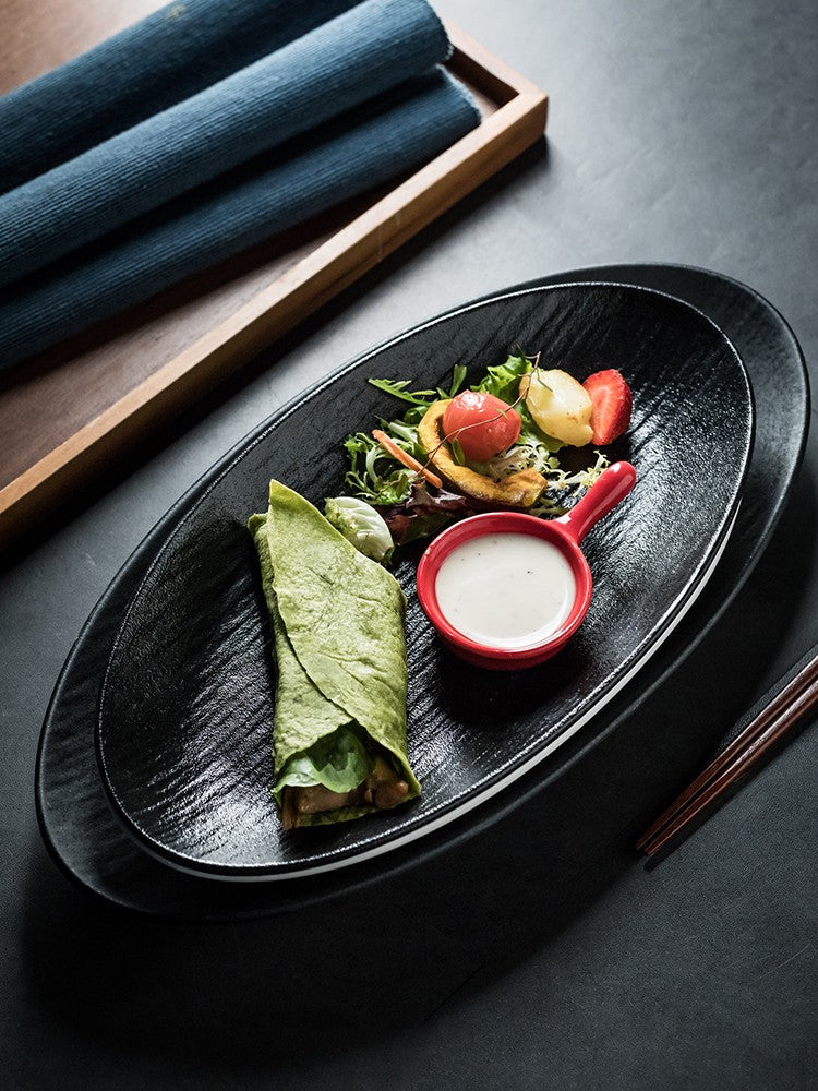 Quicksand Oval Glazed Fish Plate