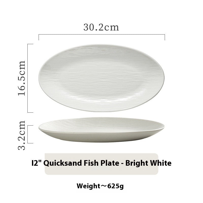 Quicksand Oval Glazed Fish Plate