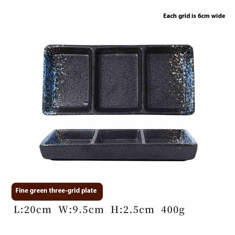 RetroGrid Porcelain Sauce Trio Plate