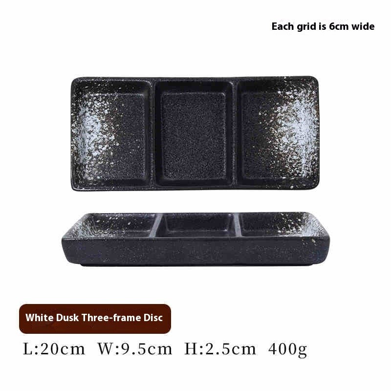 RetroGrid Porcelain Sauce Trio Plate