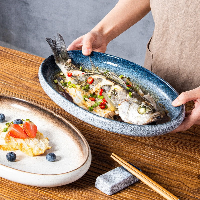 Tidal Curve Oval Steaming Platter
