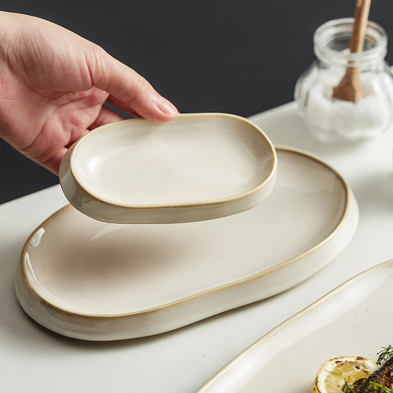 Tideleaf Oval Ceramic Serving Plate