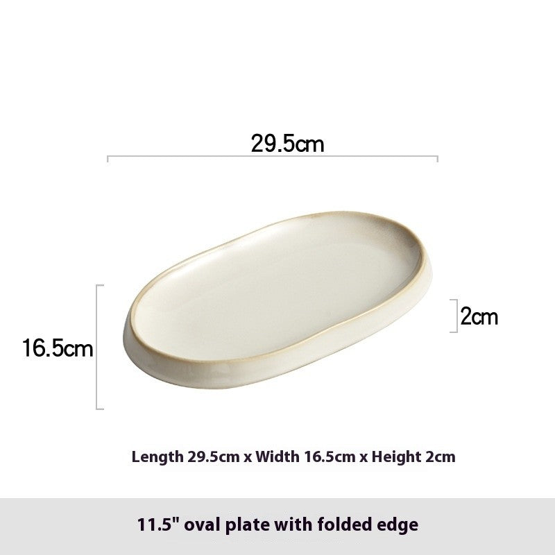 Tideleaf Oval Ceramic Serving Plate