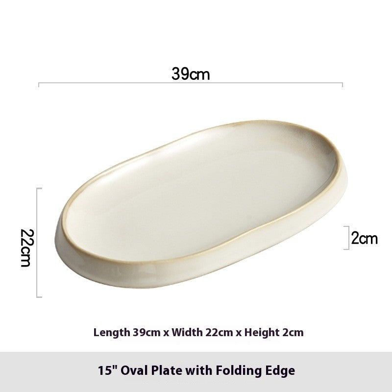 Tideleaf Oval Ceramic Serving Plate