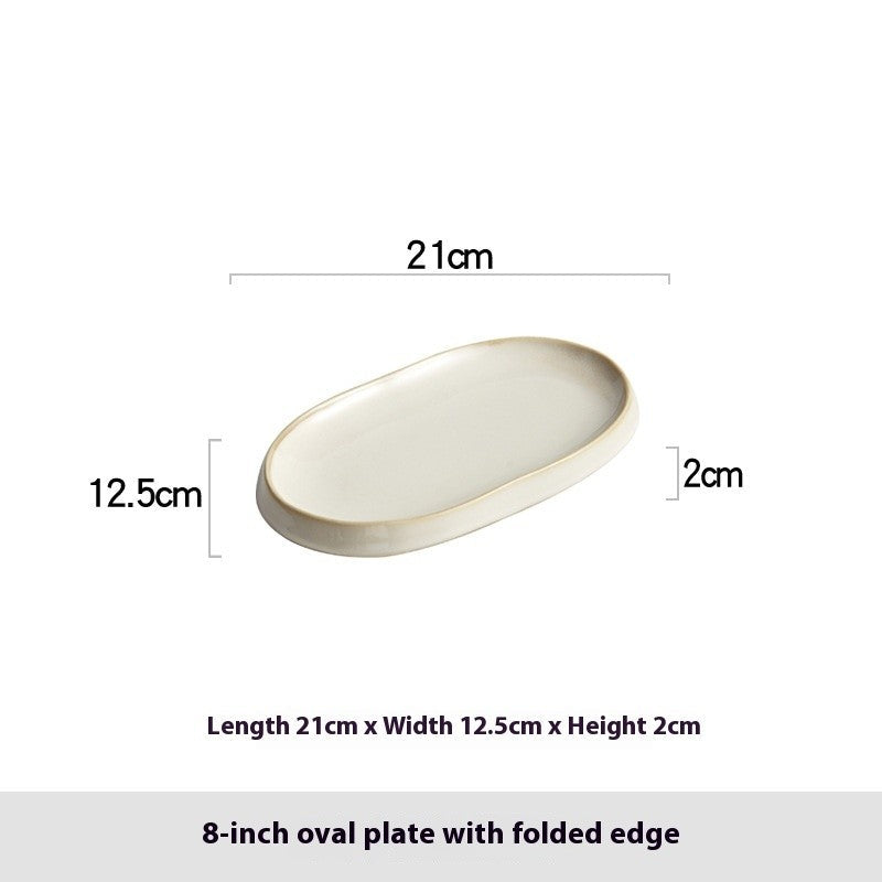 Tideleaf Oval Ceramic Serving Plate