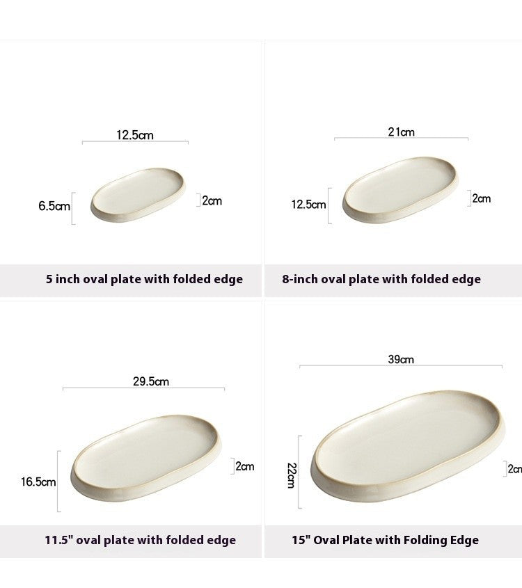 Tideleaf Oval Ceramic Serving Plate