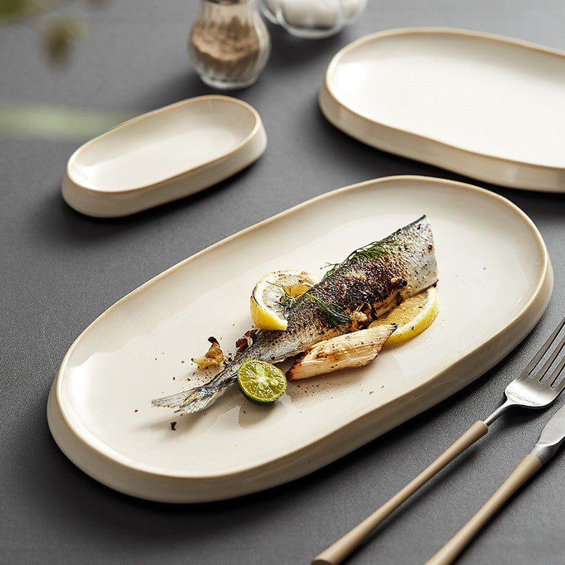 Tideleaf Oval Ceramic Serving Plate