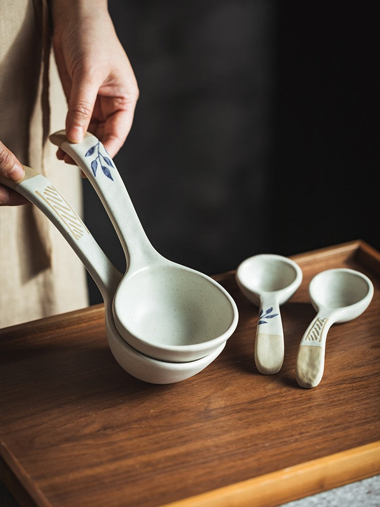 Willowcrest Ceramic Long Spoon